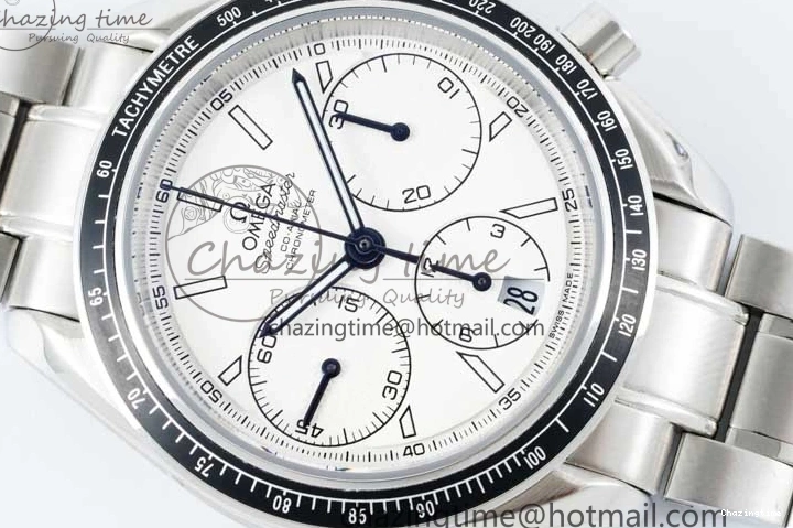 0719 Speedmaster Racing Master SS HKF Best Edition White Dial on SS Bracelet A TravelReady 7809